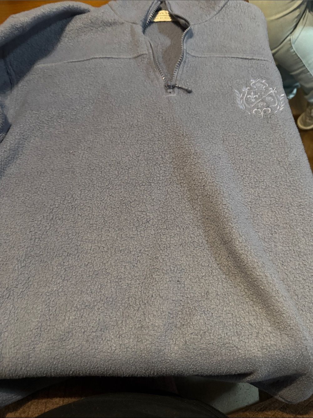 Blue Quarter-Zip Fleece Sweater